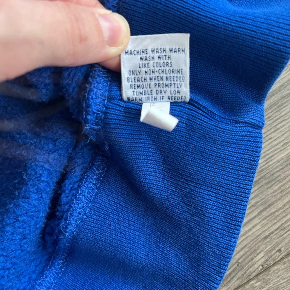 Polo Ralph Lauren Men’s Quarter Zip Hooded Sweatshirt Blue White Ombré P Logo XL